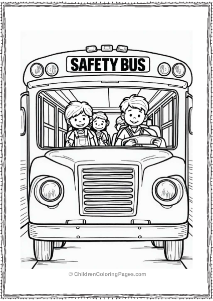 School Bus Safety With Happy Kids Free PDF Printable