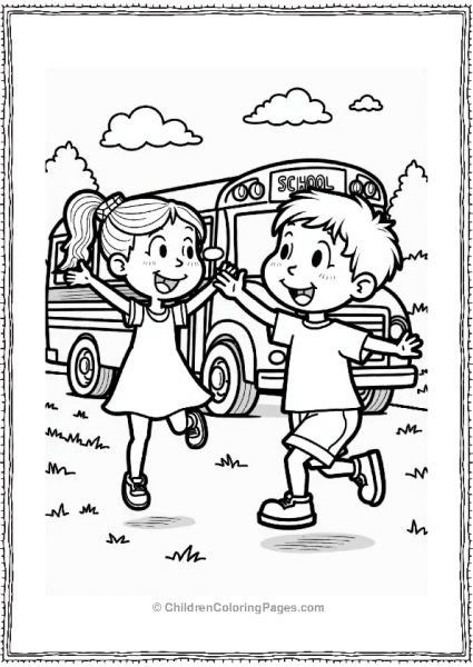 School Bus Stop Excitement Free PDF Printable