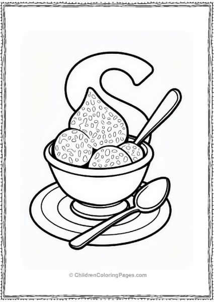 Scoop Of Sorbet Coloring Page Free PDF Printable