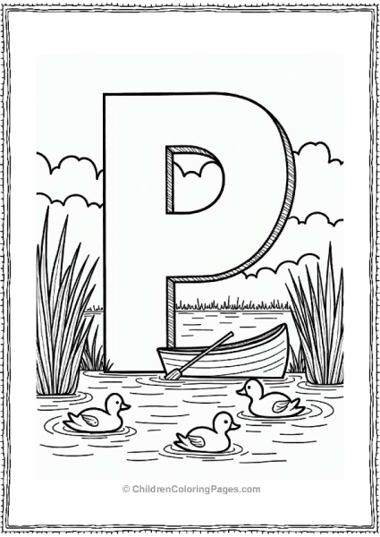 Serene Pond With Rowboat And Ducks Free PDF Printable