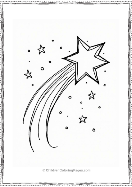 Shooting Star In A Night Sky Tattoo Coloring Page Free PDF Printable