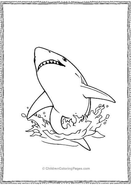 Shortfin Mako Shark Bursting Out Of Water Free PDF Printable