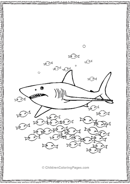 Shortfin Mako Shark Chasing A Small School Of Fish Free PDF Printable