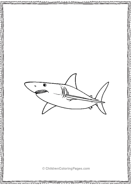 Shortfin Mako Shark From Side Free PDF Printable