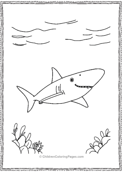 Shortfin Mako Shark In Empty Ocean Free PDF Printable