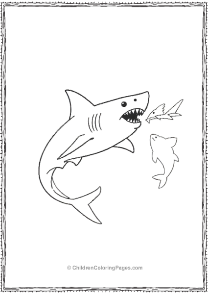 Shortfin Mako Shark Lunging Forward Free PDF Printable