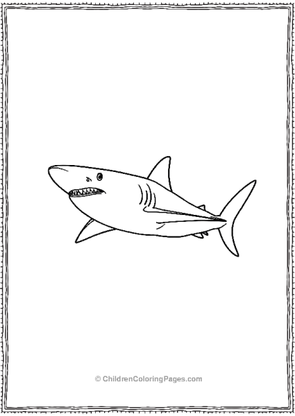 Shortfin Mako Shark Swimming In Open Water Free PDF Printable