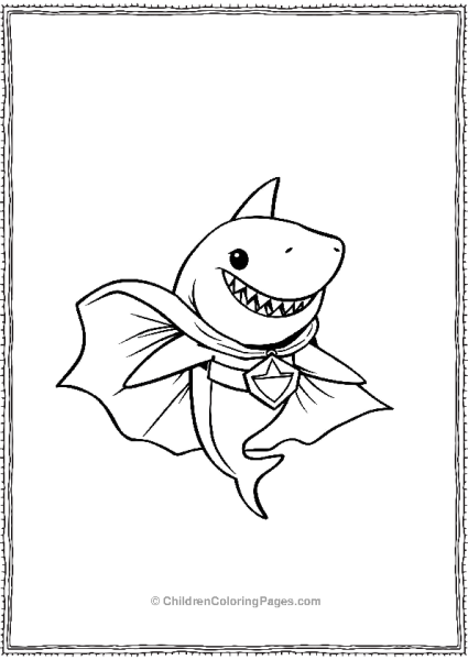 Shortfin Mako Shark With A Superhero Cape Free PDF Printable