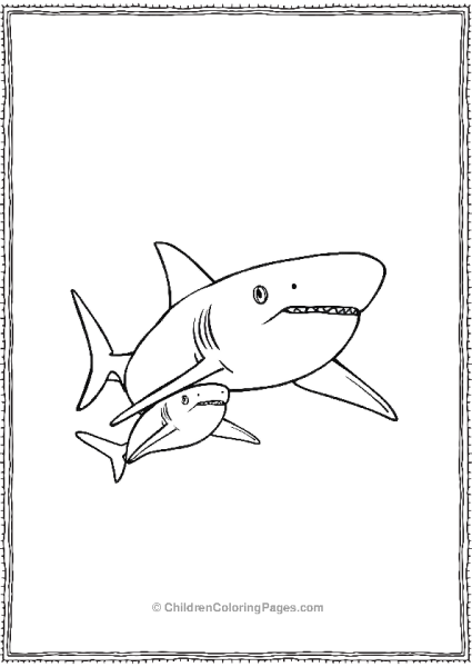 Shortfin Mako Shark With Baby Free PDF Printable