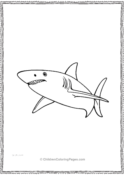 Shortfin Mako Shark With Its Fins Spread Free PDF Printable