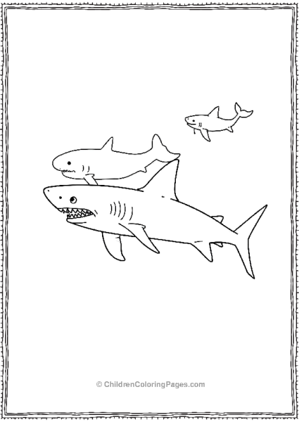 Shortfin Mako Shark With Whales Free PDF Printable