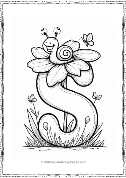 Silly Snail On A Flower Free PDF Printable