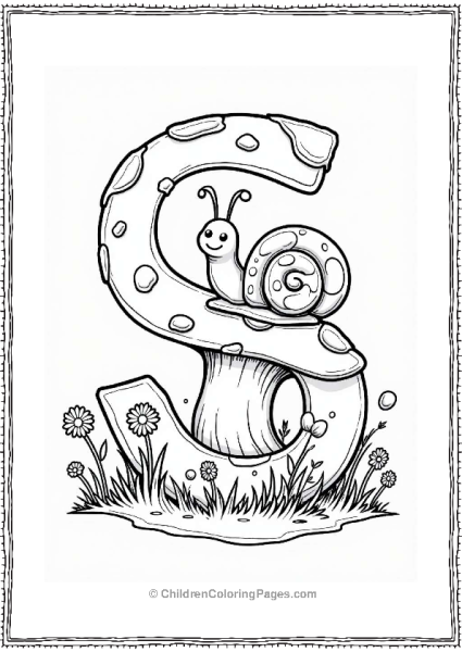 Silly Snail On A Mushroom Free PDF Printable