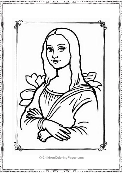 Simple Mona Lisa Tattoo Outline For Kids Free PDF Printable