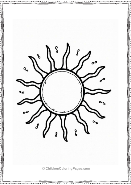 Simple Sun With Playful Swirls Tattoo Coloring Page Free PDF Printable