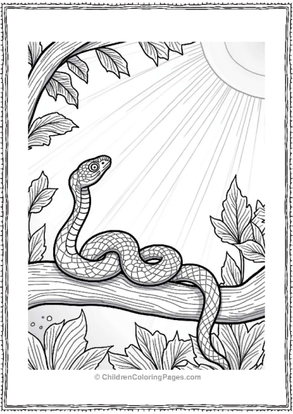 Snake Basking In Sunlight Free PDF Printable