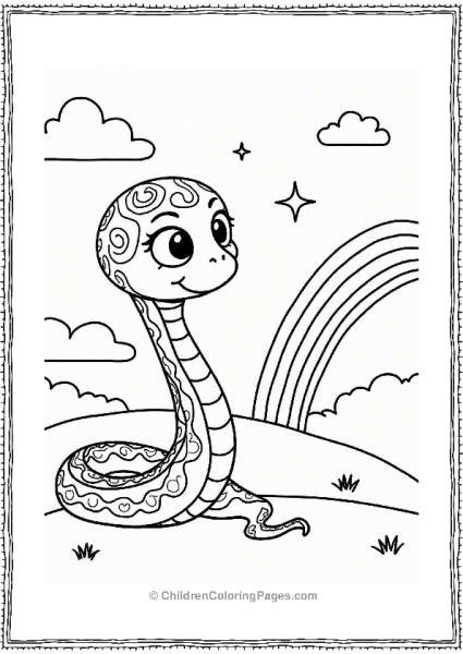 Snake Discovering A Rainbow Free PDF Printable