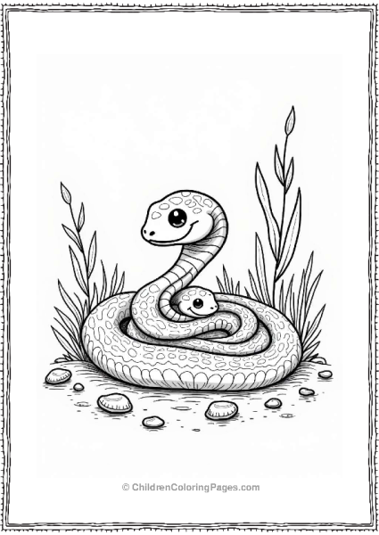 Snake Family Nesting Scene Free PDF Printable