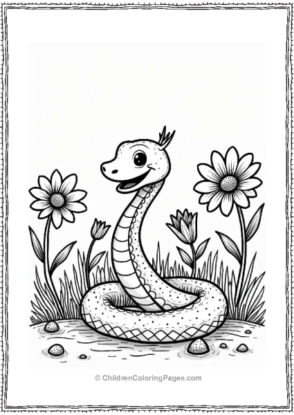 Snake In A Flower Garden Free PDF Printable