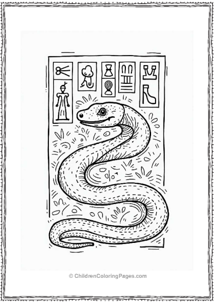 Snake In An Egyptian Hieroglyphic Scene Free PDF Printable