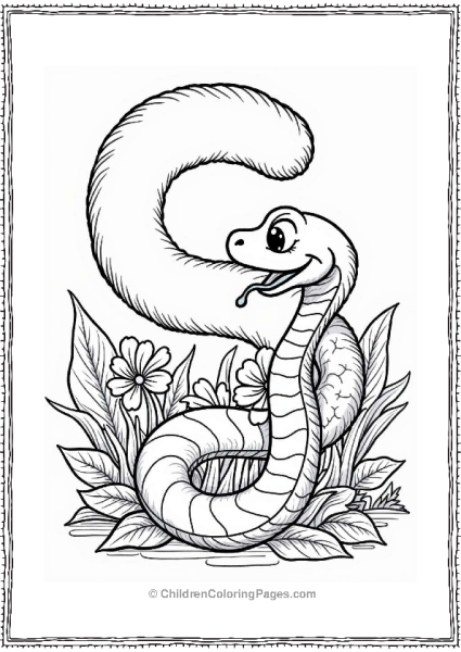 Snake Slithering Through Leaves Free PDF Printable