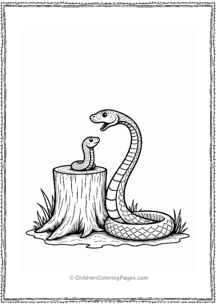 Snake Teaching Its Young To Slither Free PDF Printable