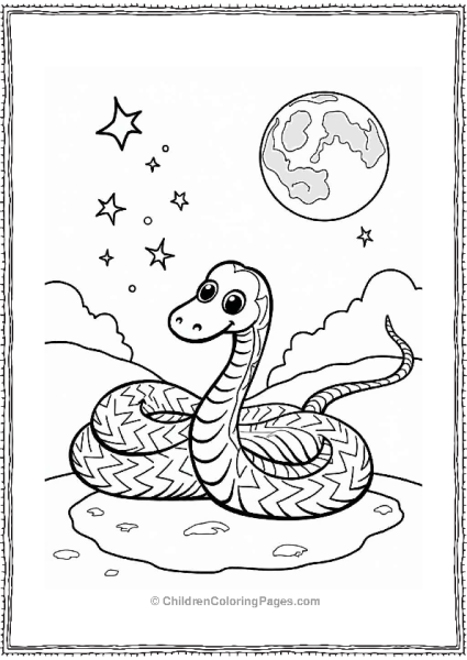 Snake Under A Moonlit Sky Free PDF Printable