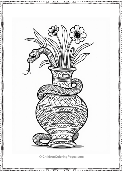 Snake Wrapped Around An Indian Vase Free PDF Printable