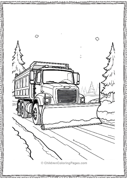 Snow Plow Truck Pulling Snow Free PDF Printable