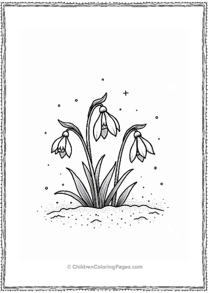 Snowdrop Flowers In Winter Snow Free PDF Printable