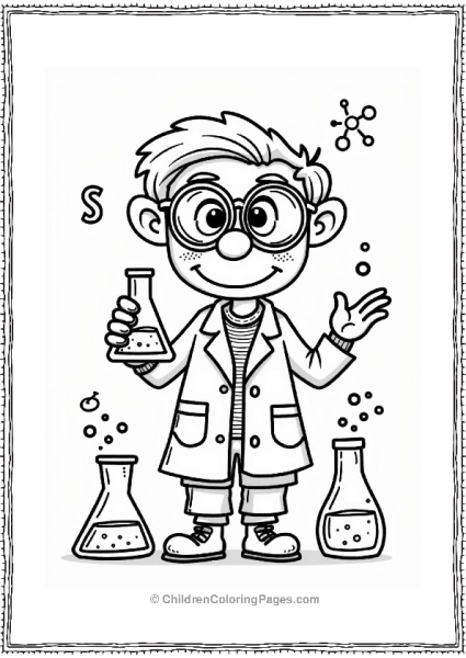 Sophisticated Scientist With Beaker Free PDF Printable