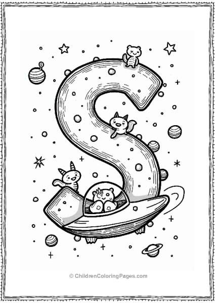 Space Safari With Letter S Free PDF Printable