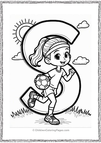 Sporty Superstar With Soccer Ball Free PDF Printable