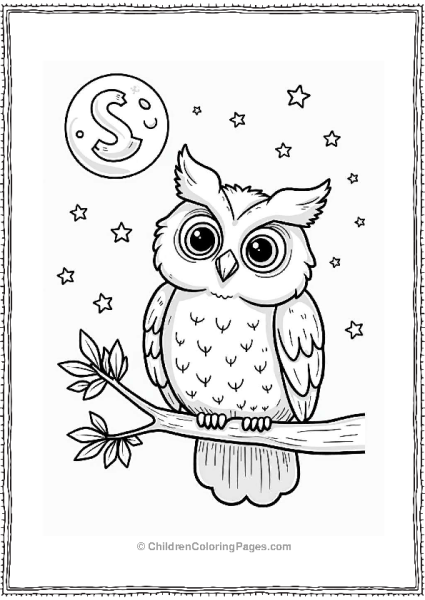 Star Gazing Owl In A Night Sky Free PDF Printable