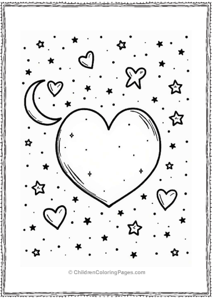 Starry Heart Night Sky Free PDF Printable