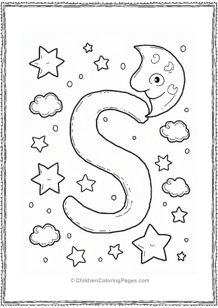 Starry Night Sky With Moon And Stars Free PDF Printable