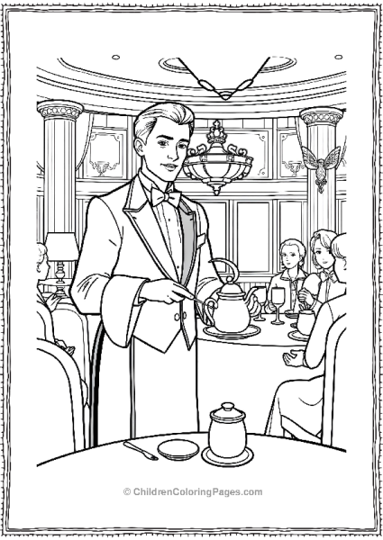 Steward Serving In Titanic Free PDF Printable