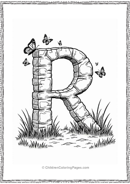 Stone Archway With Butterflies Free PDF Printable