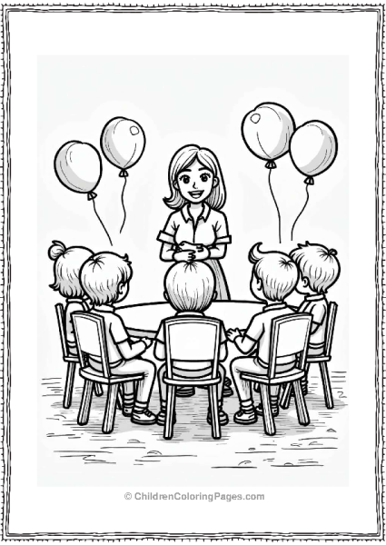 Students Playing Musical Chairs With Teacher Free PDF Printable