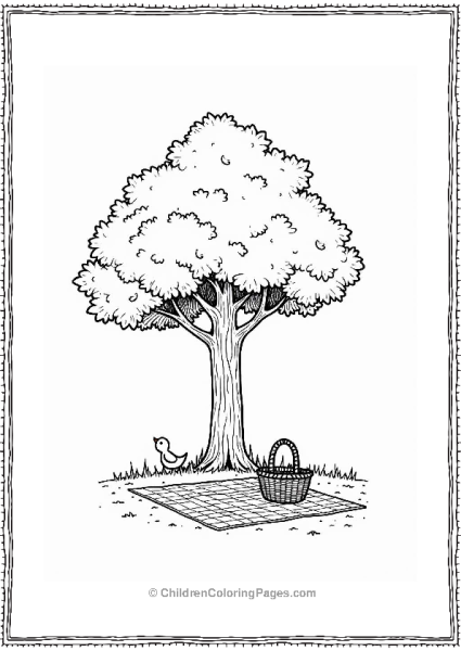 Summer Shade Tree With Picnic Free PDF Printable