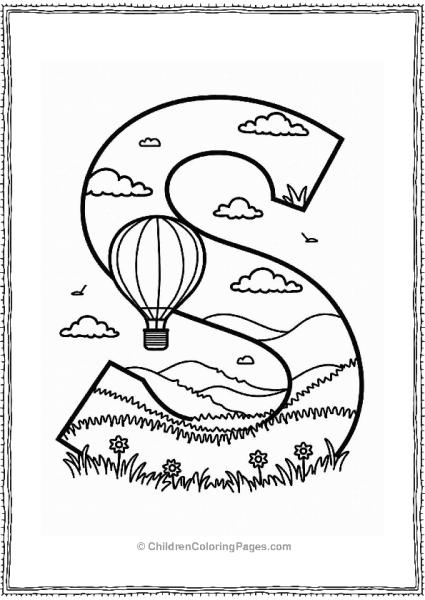 Sunset With Hot Air Balloon Free PDF Printable