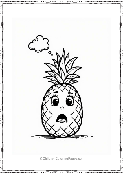 Surprised Pineapple Under A Cloud Free PDF Printable