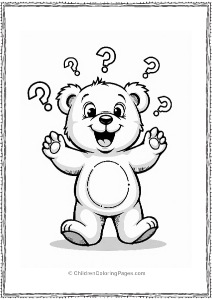 Surprised Teddy Bear With Question Marks Free PDF Printable