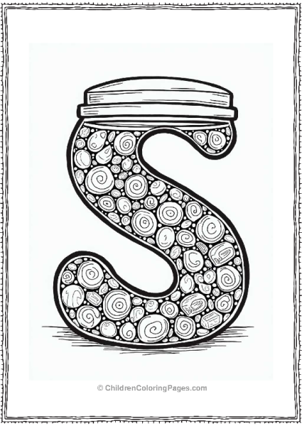 Sweet Candy Jar Coloring Page Free PDF Printable