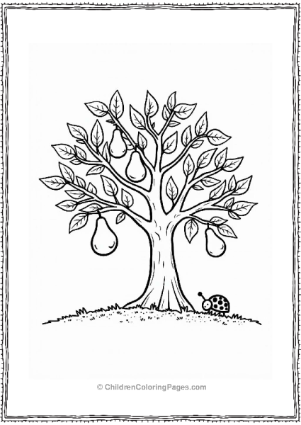 Sweet Pear Tree With Ladybug Free PDF Printable