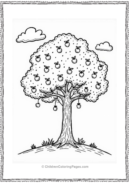 Tall Apple Tree With Ripe Apples Free PDF Printable