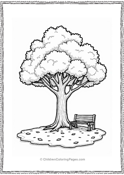 Tall Oak Tree In Urban Park Free PDF Printable