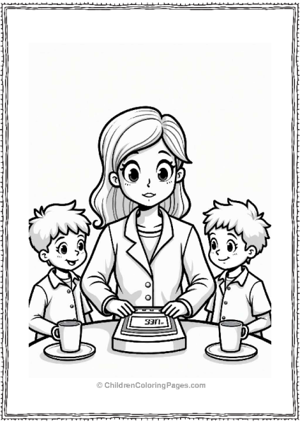 Teacher Conducting A Science Experiment Free PDF Printable