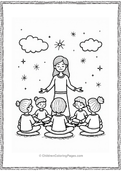 Teacher Leading Meditation Circle Free PDF Printable