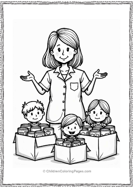 Teacher Organizing A Food Drive Free PDF Printable